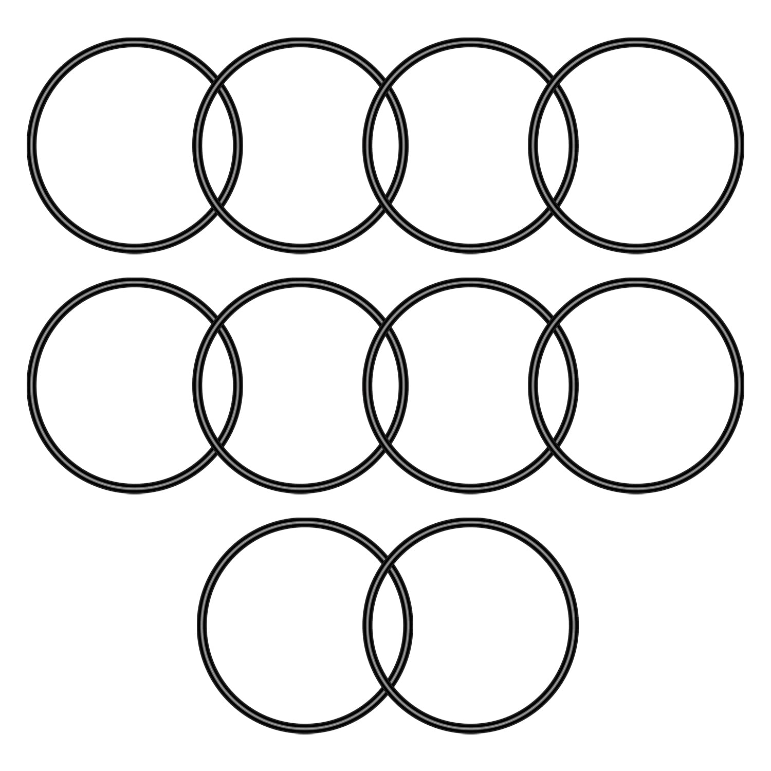 Othmro 10pcs Rubber O-Rings, Nitrile Rubber Washers Seal O Rings 48mm OD 44mm ID 2mm Width, Sealing Gasket for Plumbing, Auto Quick Repair