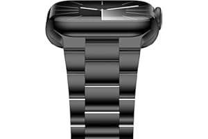 iiteeology Lightweight Stainless Steel Band Designed for Apple Watch Ultra 3 & Ultra 2, Series 1-11, 46mm, 45mm, 44mm, 42mm, Replacement iWatch Bands for Men & Women,Black