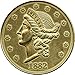 REPLICA 1882 Liberty Head $20 Gold Piece. Big Huge Large 3