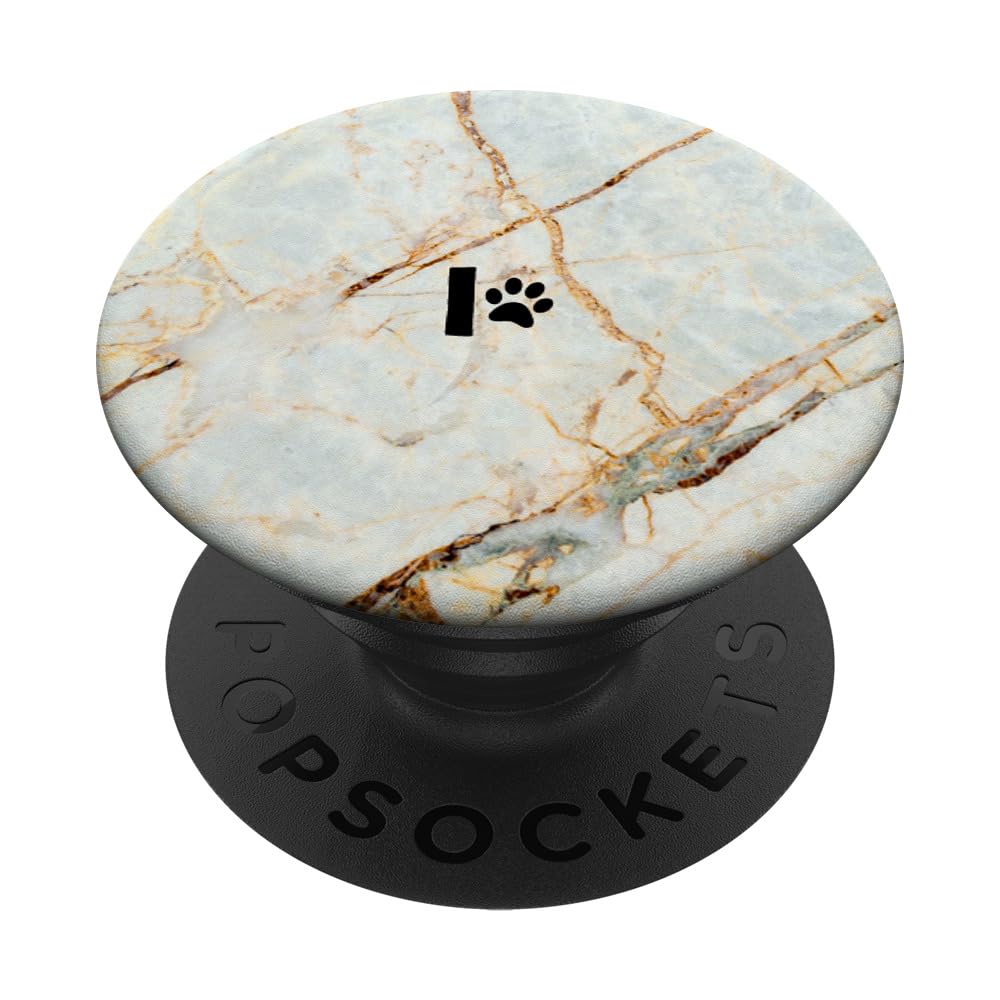 Black Initial Letter I Paw Print Minimalist White PopSockets Adhesive PopGrip