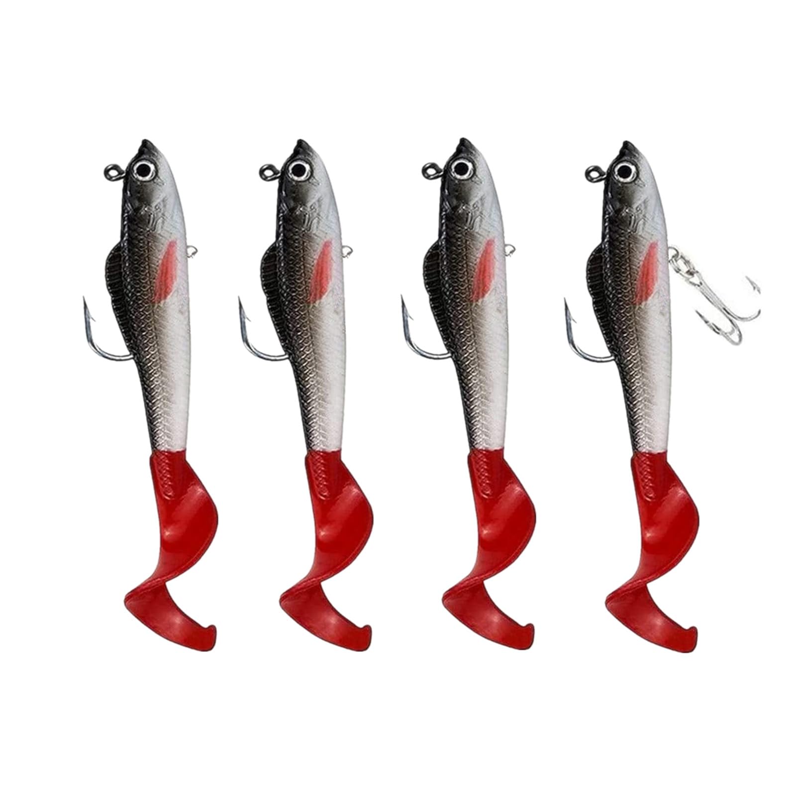 Sea Fishing Lures, 3D Eyes Soft Lures Artificial Bait Swimbait Fishing Accessories for Bass Pike Trout Perch