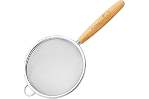 Fine Mesh Strainer 40 Mesh Stainless Steel Kitchen Strainer for Sifting, Draining Pasta, Straining Juice and Egg Whites