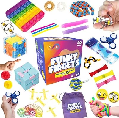 V B 2022 Upgraded 30 Pcs Fidget Toys Pack Sensory Autism ADHD Multicolor