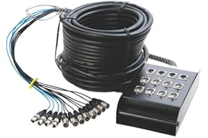 OnStage 8 x 4 XLR Stage Snake, Black, 50 Foot (SNK8450V2)