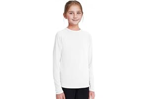 Witwot Girls Sun Shirts Swim Rash Guard Long Sleeve for Kids Boys Outdoor Tops UV Protection Lightweight Quick Dry