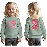 MODNTOGA Birthday Girl Sweatshirt Toddler Kids Two Sweet Print Donuts Graphic Long Sleeve Shirt 2T Bday Party Outfit Tops