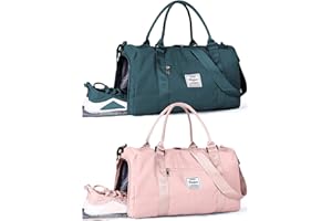 WISEPACK Travel Gym Duffel Bag with Shoes Compartment and Wet Pocket - For Men and Women