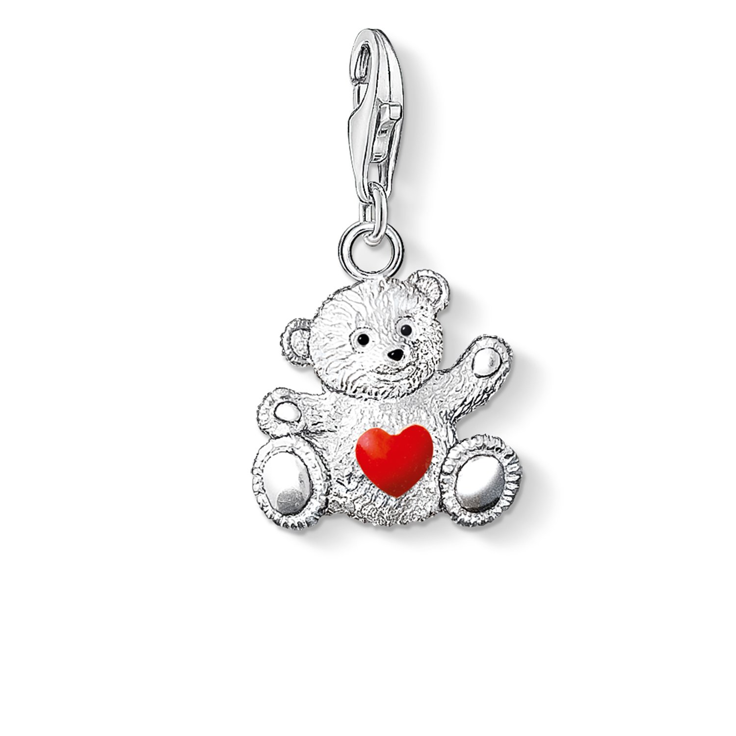 Thomas Sabo Women Charm Pendant Bear Heart Charm Club 925 Sterling Silver 0680-007-10