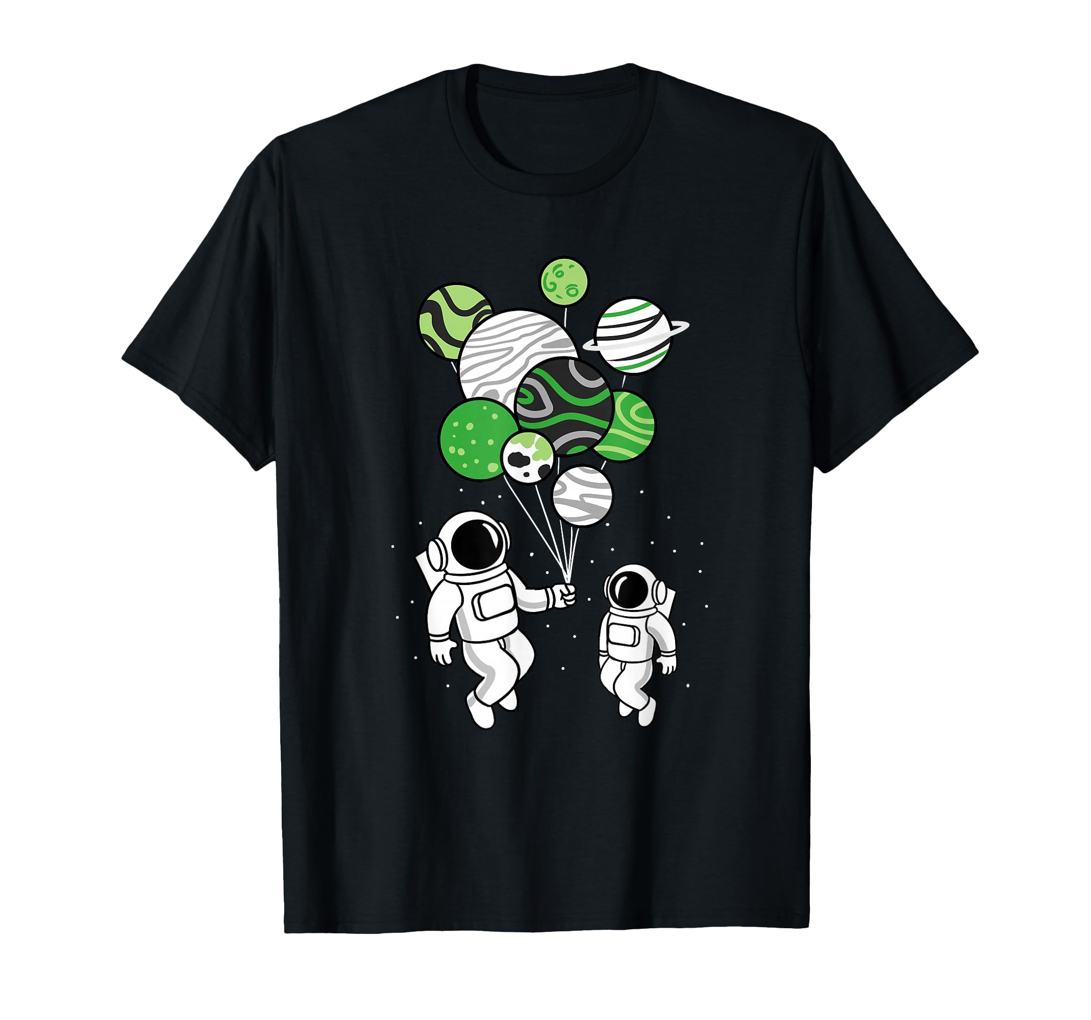 Astronaut Holding Aromantic Planet Balloons Aromantic Pride T-Shirt