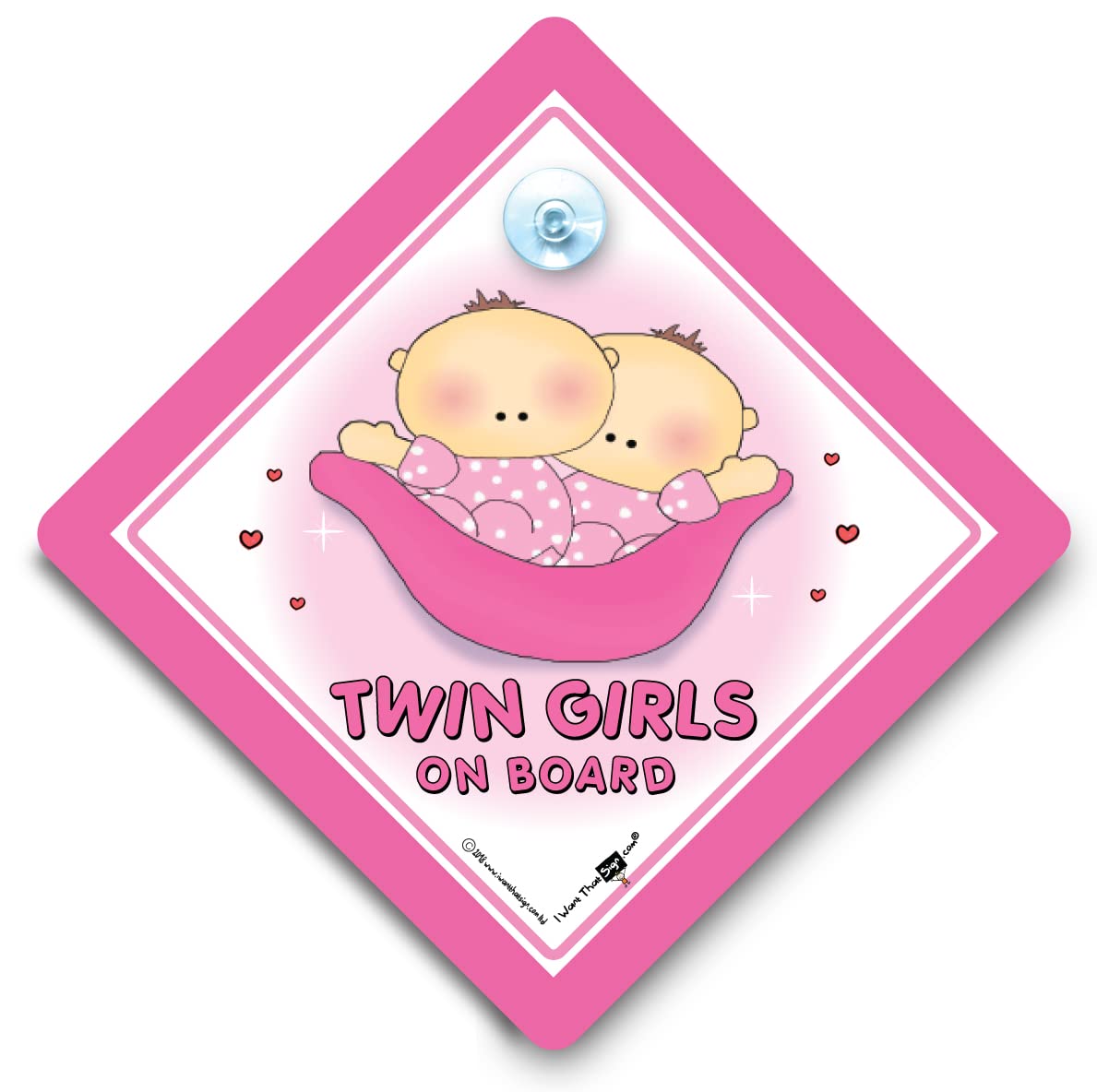 Twins On Board Car Sign, Twins on Board, Twin Girls on Board, Pink Peapod