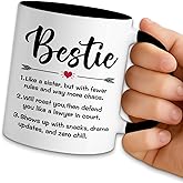 NAHMAKNE Funny Coffee Mug for Best Friend, Bestie Definition, 11oz Ceramic Double Sided Print Coffee Tea Cup, Novelty Friendship Gifts for Women, Christmas Birthday Gifts for Bestie Soul Sister BFF