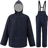 VUVEA Rain Suit For Men & Women Waterproof Heavy Duty Rain Gear Reflective Jacket for Fishing Outdoor Work Raincoats