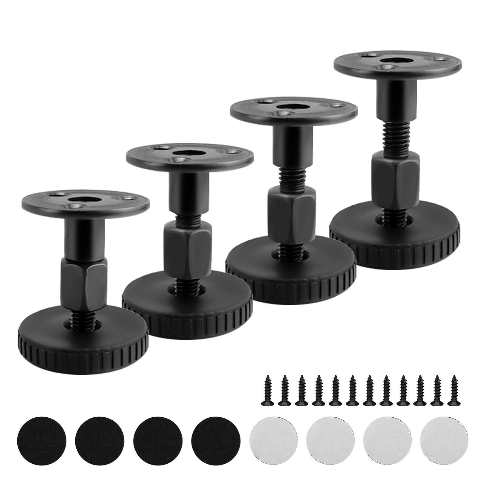 DIYCUT Height Adjustable Feet 27-64 mm, 4 Pieces Adjustable Feet, Furniture Feet Adjustable with Non-Slip Pad, No Drilling Required Furniture Feet, 2 Installation Methods, for Tables Cabinets Other