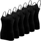 BQTQ 6 Pcs Women's Camisole Tops Undershirts Adjustable Spaghetti Strap Tank Top