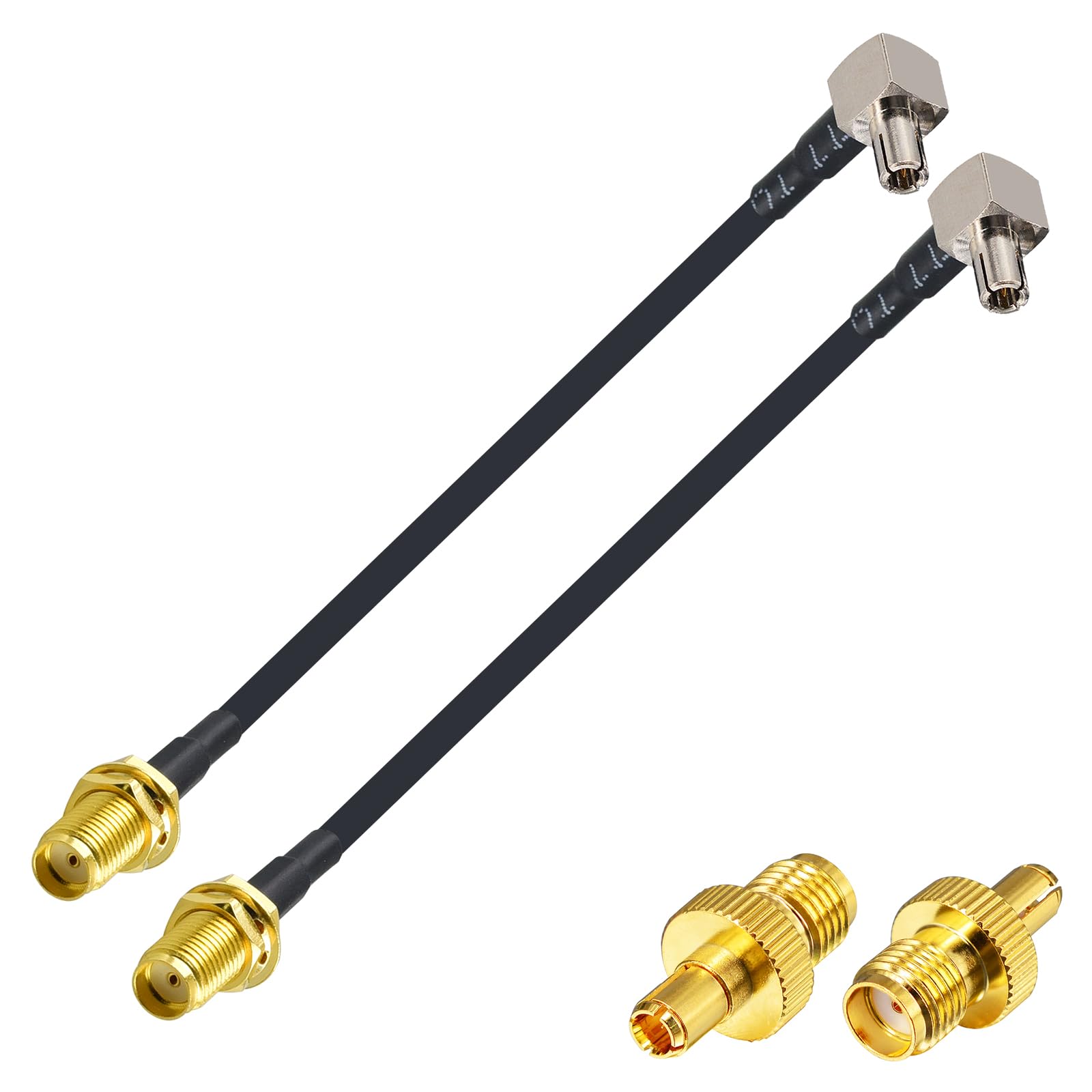 YILIANDUO 4G Antenna Cable Adapter - SMA Female to TS9 Male 90 Degree Pigtial Cable 15CM + TS9 to SMA RF Adapter for 2G 3G 4G LTE Antenna Hsdpa Huawei UMTS Mobile Broadband 2 Set