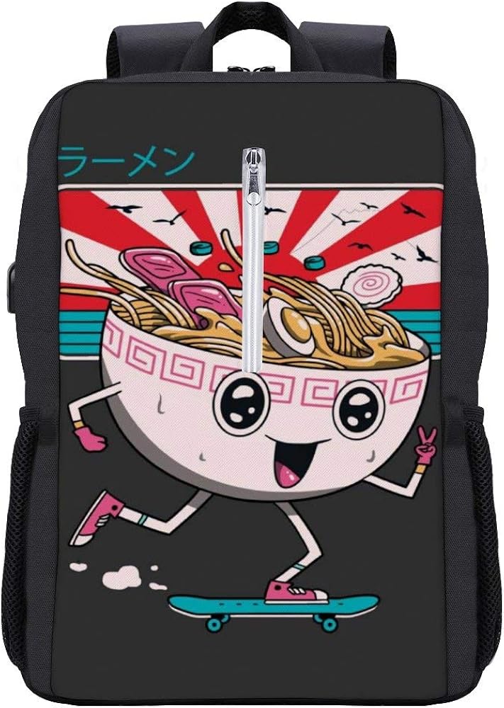 Tokyo Skater Ramen Backpack Daypack Bookbag Laptop School Bag with USB