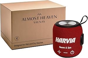 ALMOST HEAVEN SAUNAS Almost Heaven Bluetooth Sauna Speaker, Portable Waterproof Speakers with Heat Resistance, Designed for Wet & Dry Saunas, Wireless Bluetooth Speaker with USBC Charging, Made for Indoor & Outdoor Saunas
