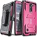 COVRWARE Aegis Series case for LG Stylo 2 (2016) / Stylo 2 Plus/Stylo 2 V with Built-in Screen Protector Heavy Duty Full-Body Rugged Holster Armor Cover Belt Swivel Clip Kickstand, Pink