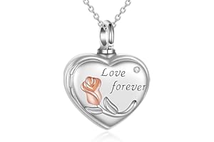 Urn Necklace for Ashes sterling silver Cremation Urn for Human Ashes with Picture Locket Memory Pendant necklace Jewelry for 