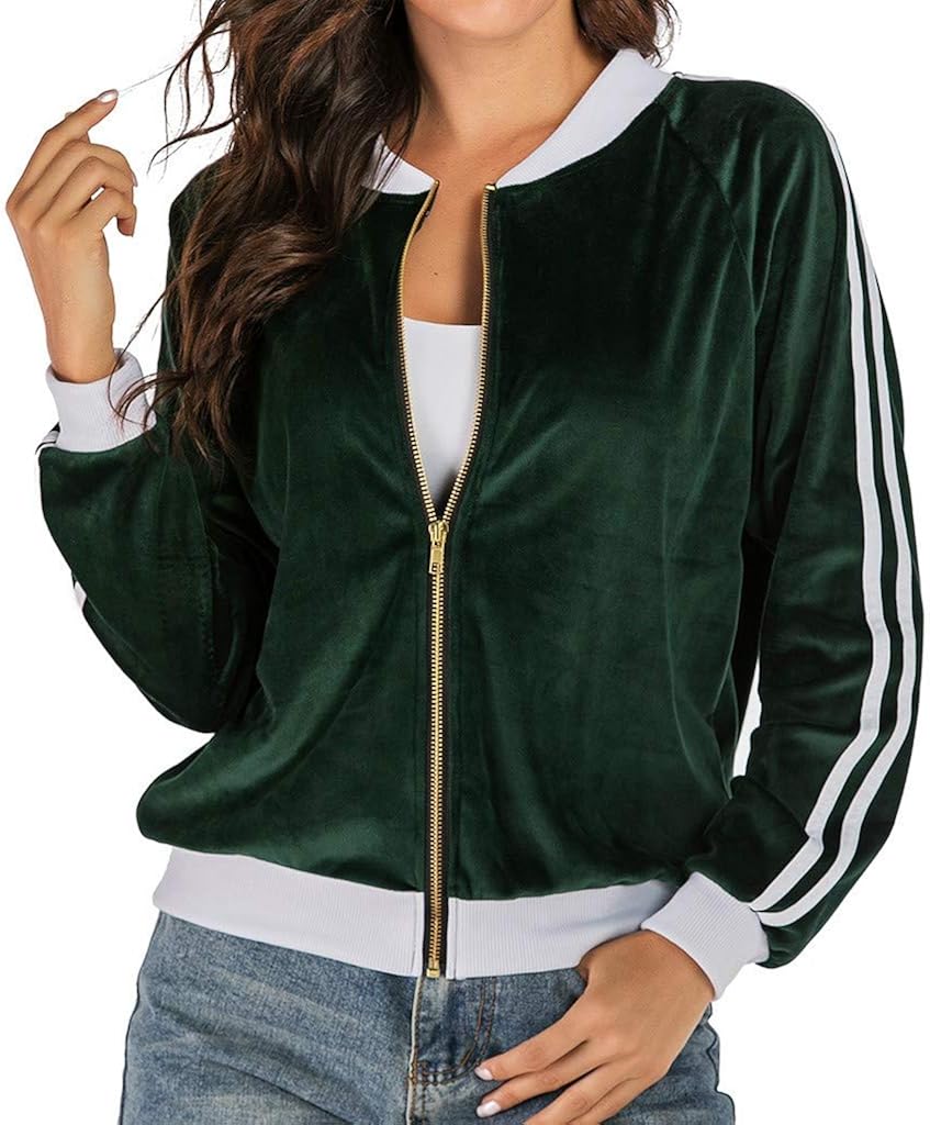 Frauen Baseball Jacken Kurzer Winter Herbst Damen Samt Funktionsjacke