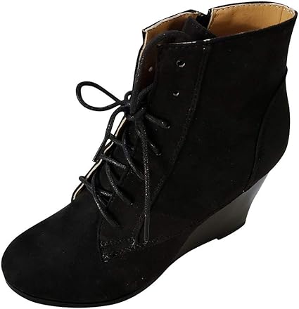 ladies black wedge work shoes