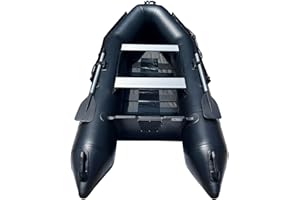 ELELIFE Inflatable Dinghy Boats with Ligheweight Floor 4 Person Portable Boat Raft, Inflatable Touring Kayak, Inflatable Sport Tender Fishing Dinghy Boat with Panel Paddles Air Pump