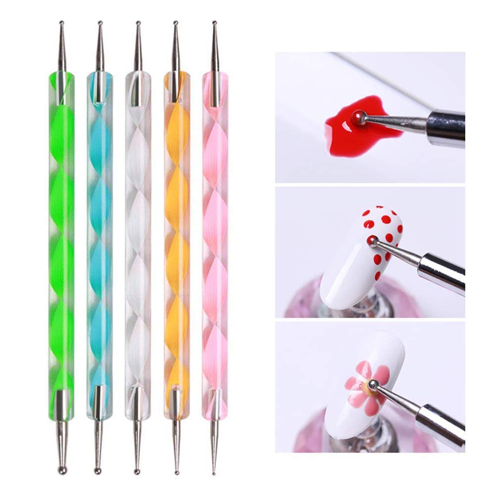 Kalolary Nail Art Tools Decoration Accessories, Nail Art Supplies with Nail Painting Dotting Brushes Pens, Nail Art Stickers, Color Rhinestones Rivet, Nail Foil Paillette Nail Glitters, Nail Striping : Beauty