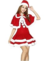 YOMI クリスマス フード コスプレ コスチューム 衣装 クリスマスサンタ サンタクロース コスプレ サンタ コスチューム レディース 3点セット (ショールセット)