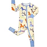 babee Reshinee Bamboo Viscose Baby Convertible Footie Pajama, Zipper Pajamas for Baby Boys & Girls, Sleep & Play Footed