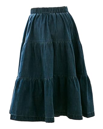 Amazon ラクエスト Laquest 子供 デニム ロングスカート フレア