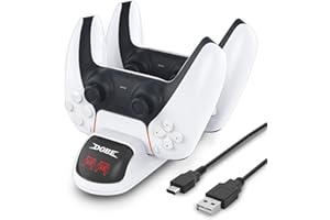 OLYGIVE PS5 Controller Charger Station, PS5 DualSense Controller Charging Dock,PS5 Controller Charger Station with Two Type-C Adapter