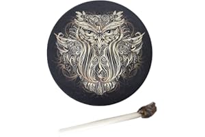 AZURAOKEY Shaman Drum, 10 Inch Frame Drum sktop Ornament Fashion Shaman Drum th Drum s Tree of Life Sound Healing Tool for Spiritl Music Metion