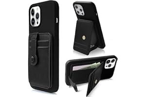 M-Plateau Phone Wallet Stick On, Card Holder With Elastic Magnetic Closure, Slim Phone Card Holder With 3M Adhesive For iPhone 14 Case and Most Smartphone (Black)