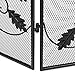 Best Choice Products 3-Panel 50x30in Steel Metal Mesh Protective Fireplace Screen, Fire Spark Guard Gate for Indoor & Outdoor w/Rustic Worn Finish, Scroll Leaf Decals