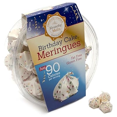 Buy Krunchy Melts Original Meringue Cookies Birthday Cake Flavor Meringues Fat Free Gluten Free Nut Free Keto Friendly 90 Calories Per Serving Low
