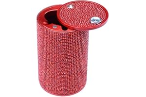 OTOLIMAN Stainless Steel Car Cigarette Ashtrays Fireproof Automatically Extinguished Unbreakable Ashtray for Car Home Office Outdoor Use Large Size (280gr-10oz) (Red)