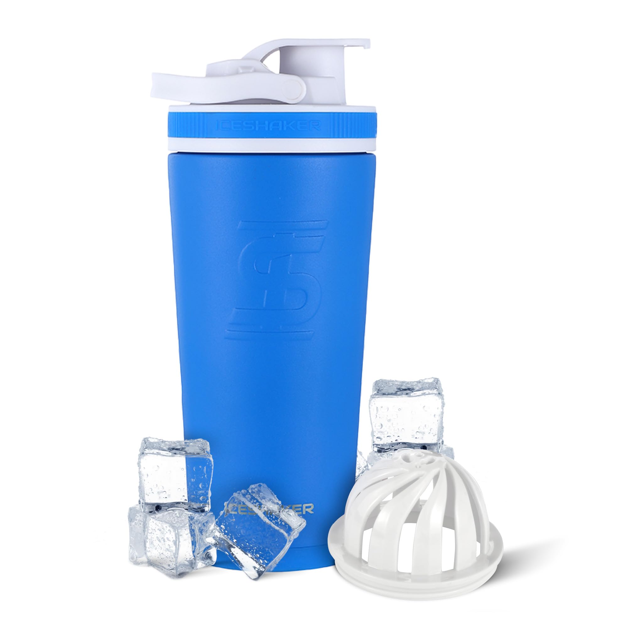 Ice Shaker Insulated Stainless Steel Shaker Bottle | 26oz, Royal | Cold ...