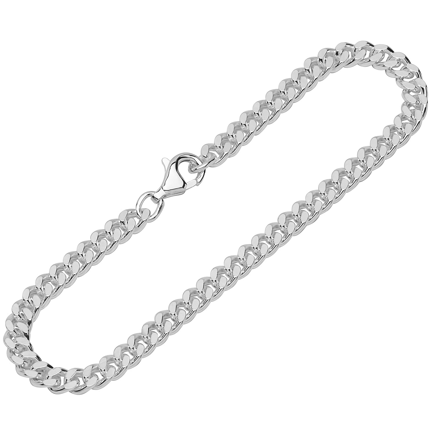 NKlaus bracelet 925 Sterling Silver 19cm curb chain diamond ladies exquisite bracelet 12462