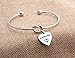 FEELMEM Godmother Bangle Bracelet,Goddaughter Bangle Bracelet,Baptism Gift for Godmothers/Goddaughters(Godmother charm-Silver)