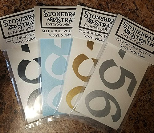 Vintage Style Die Cut Vinyl Numbers (3 inch, Matte Black)