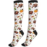 Figtihw Tie Dye Compression Socks Knee High Support Socks For Women Men Running Athletic Hiking