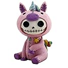 Custom & Unique {4" x 2" Inch} 1 Single, Home & Garden “Standing” Figurine Decoration Made of Grade A Resin w/ Fantasy Mythical Cute Skeleton Unicorn Style {Black, Blue, Purple, & White}