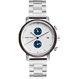 AMEXI Men's Watch Chronograph Quartz Waterproof Watch Leather Strap Casual Watch