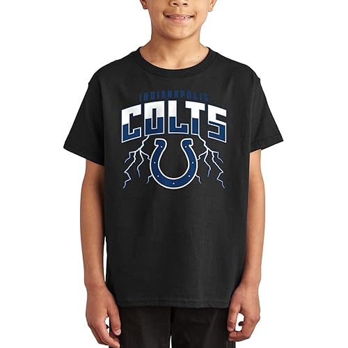 Junk Food Boys' Standard x NFL-Team Lightning-Officially Licensed Fan T-Shirt for Kids, Black