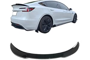 IKON MOTORSPORTS, Trunk Spoiler Compatible with 2017-2025 Tesla Model 3, Gloss Black ABS Plastic Performance Style Rear Trunk Lid Wing Spoiler, 2018 2019 2020 2021 2022