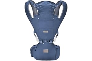 YIYUNBEBE Baby Carrier Newborn to Toddler Baby Carriers with Seat Infant Baby Holder Backpack Baby Carriers Front and Back for Carrying and Hiking (Blue-Grey)