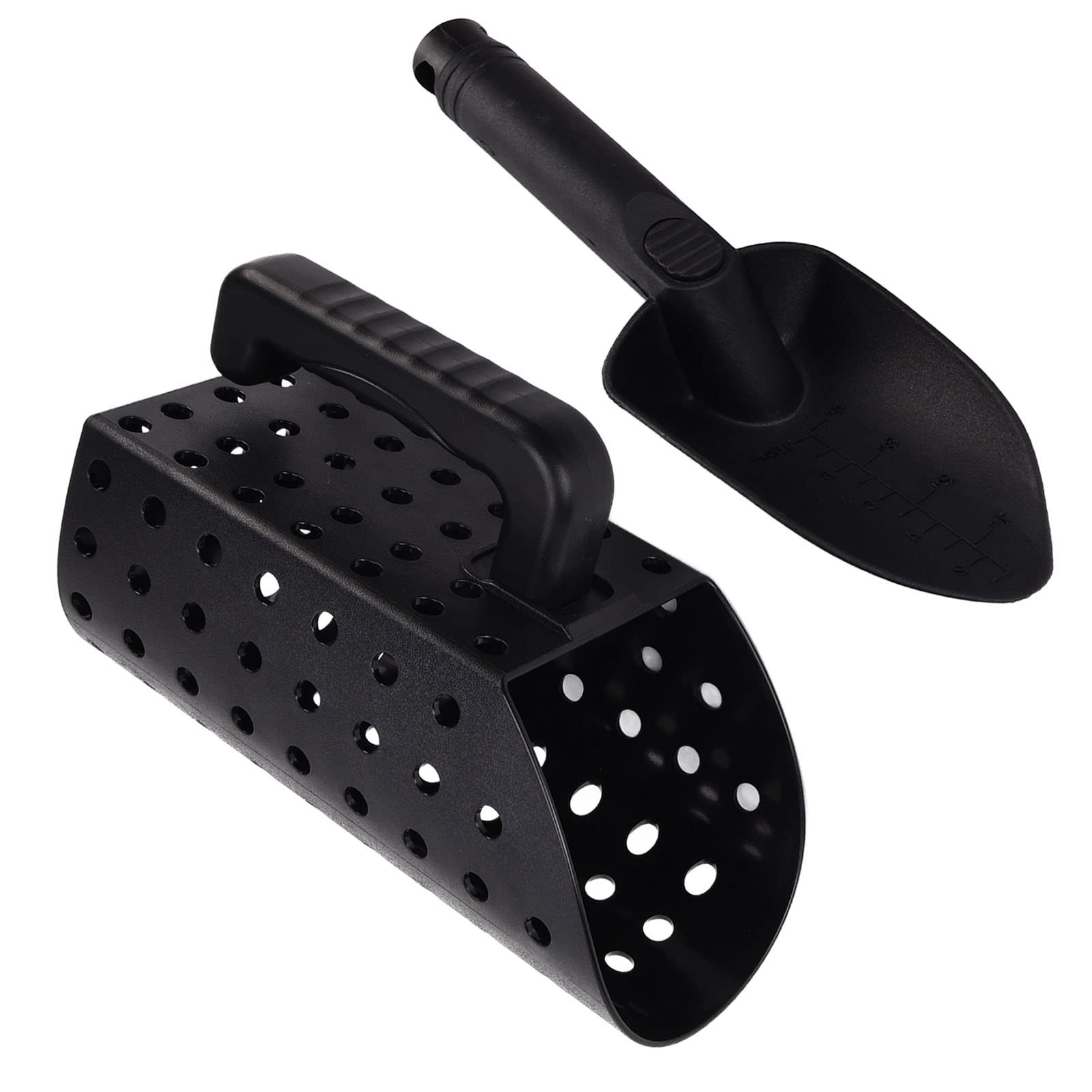 LiebeWH Metal Detector Shovel ABS Sand Scoop Sand Sifter Multi-purpose Shovel with Sieve for Beach Treasure Hunting Metal Finding