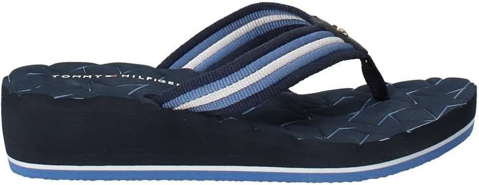 Tommy Hilfiger Womens Wedge Flip Flops, Cotton Webbing Upper, Casual Beach Shoes | eBay