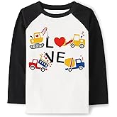 Valentine's Shirt for Boys Girls Monster Truck Heart Tops V-Day Toddler Kids Long Sleeve Raglan Tees