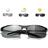 UNISHARE Men's Fashion Polarized Photochromic Sunglasses for Day and Night,UV 400 Clear Vision for Driving Cycling Outdoor
